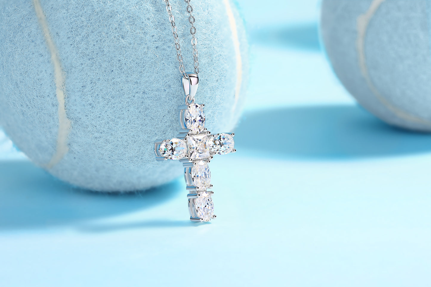 Soul Guidance - Fashionable Jewelry Pendant Set With Moissanite S925 Sterling Silver And Platinum-plated Diamond, Moissanite Silver Jewelry